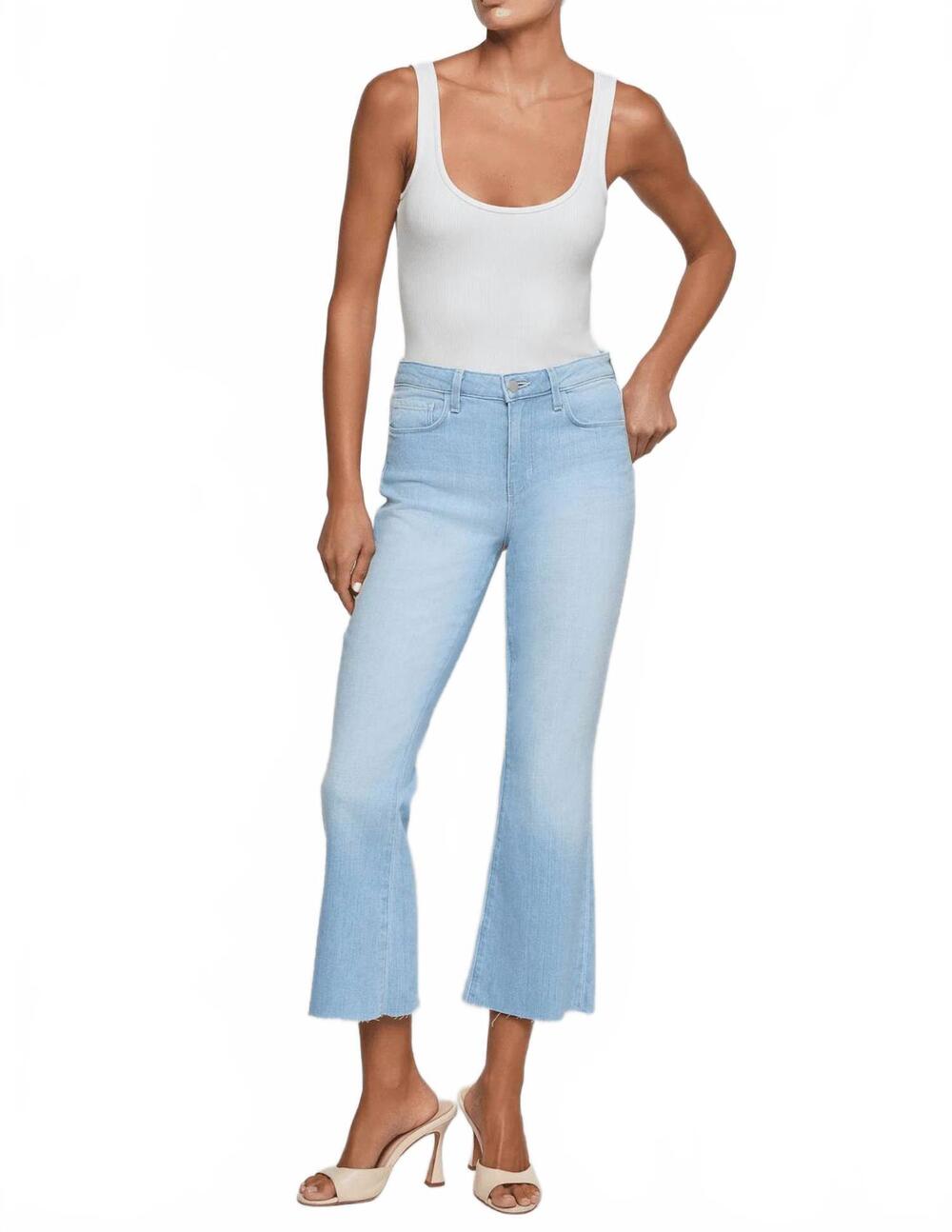 NEW L'AGENCE kendra high-rise cropped flare jean in bayridge